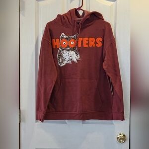 Hooters Men's Maroon Hoodie with Owl Graphic